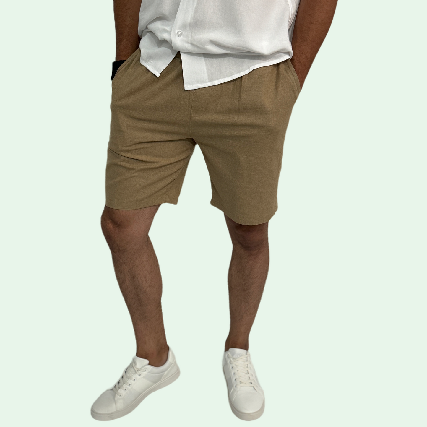 LINEN BERMUDA SHORTS
