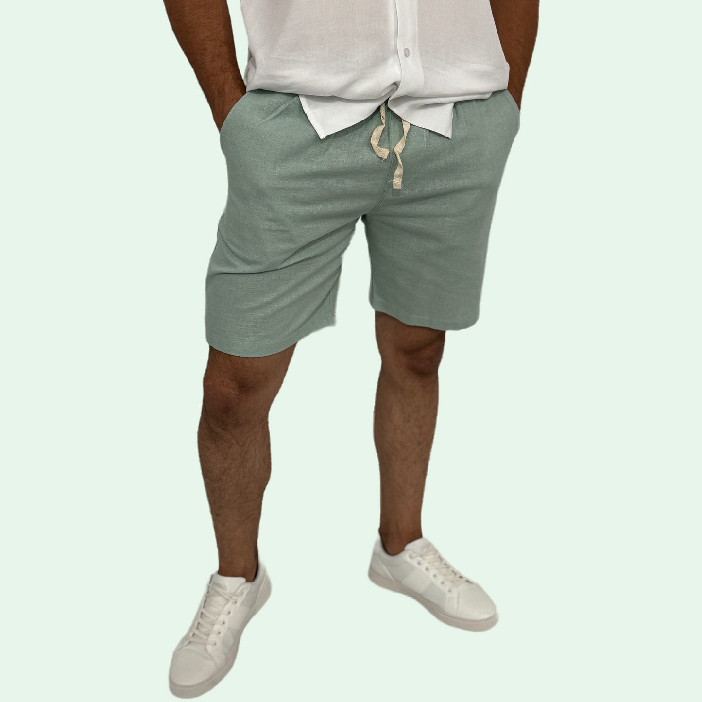 LINEN BERMUDA SHORTS