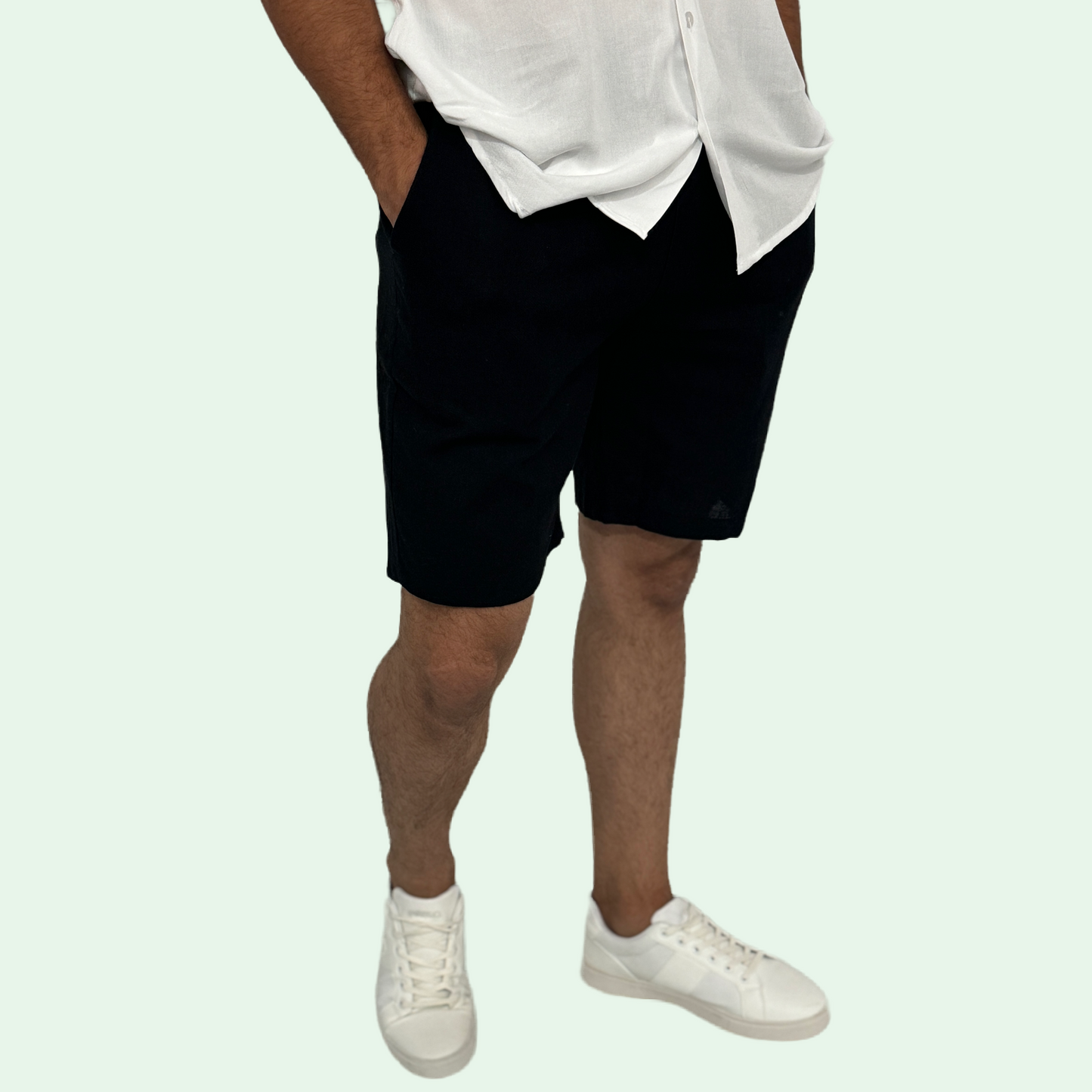 LINEN BERMUDA SHORTS