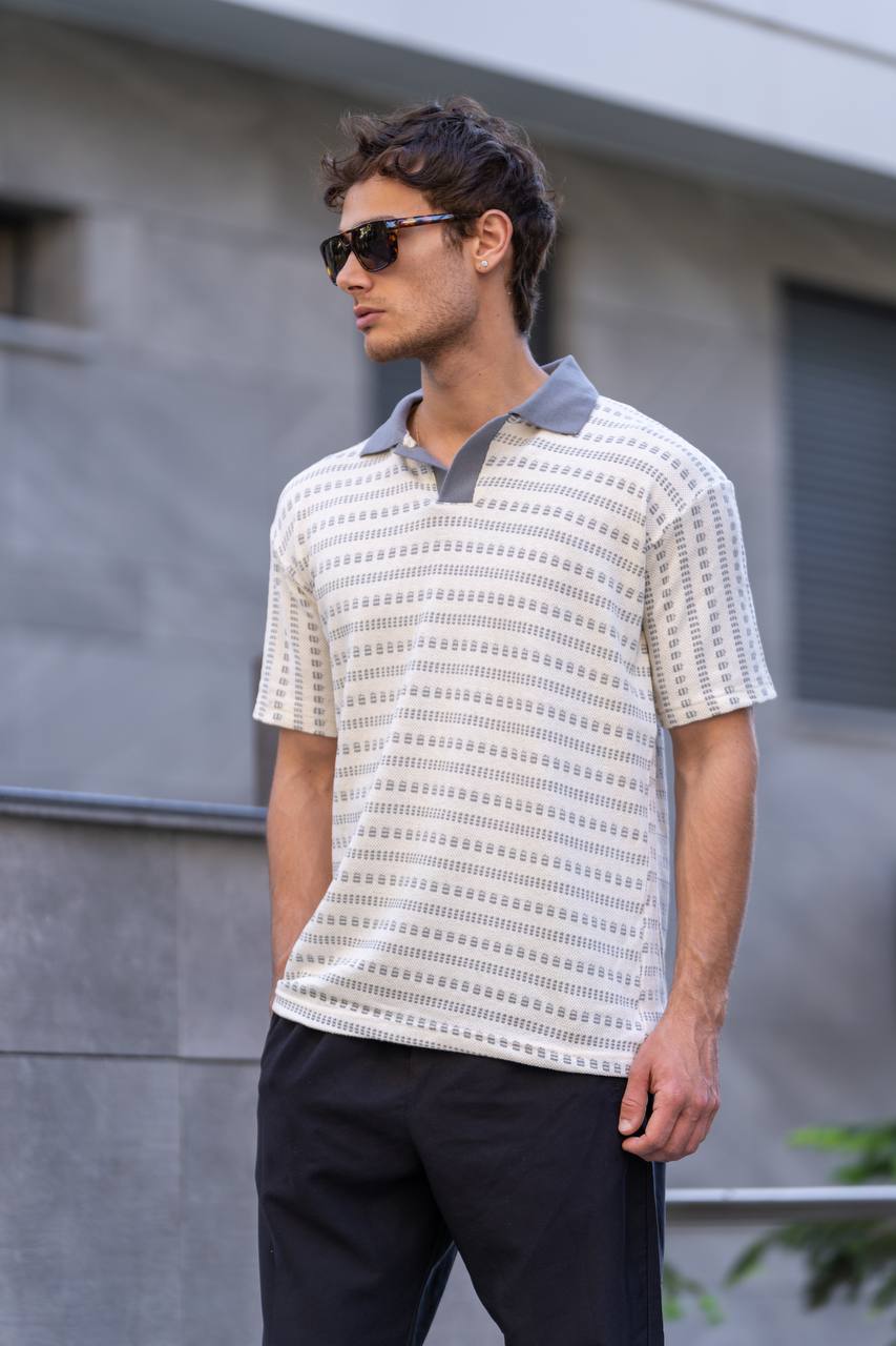 PATTERNED CROCHET POLO