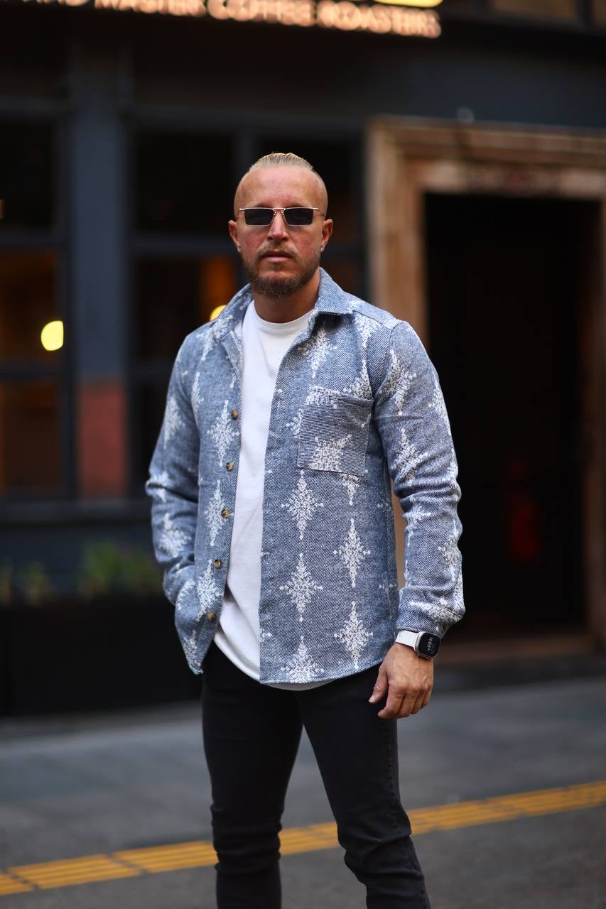 BLUE PATTERNED SHIRT