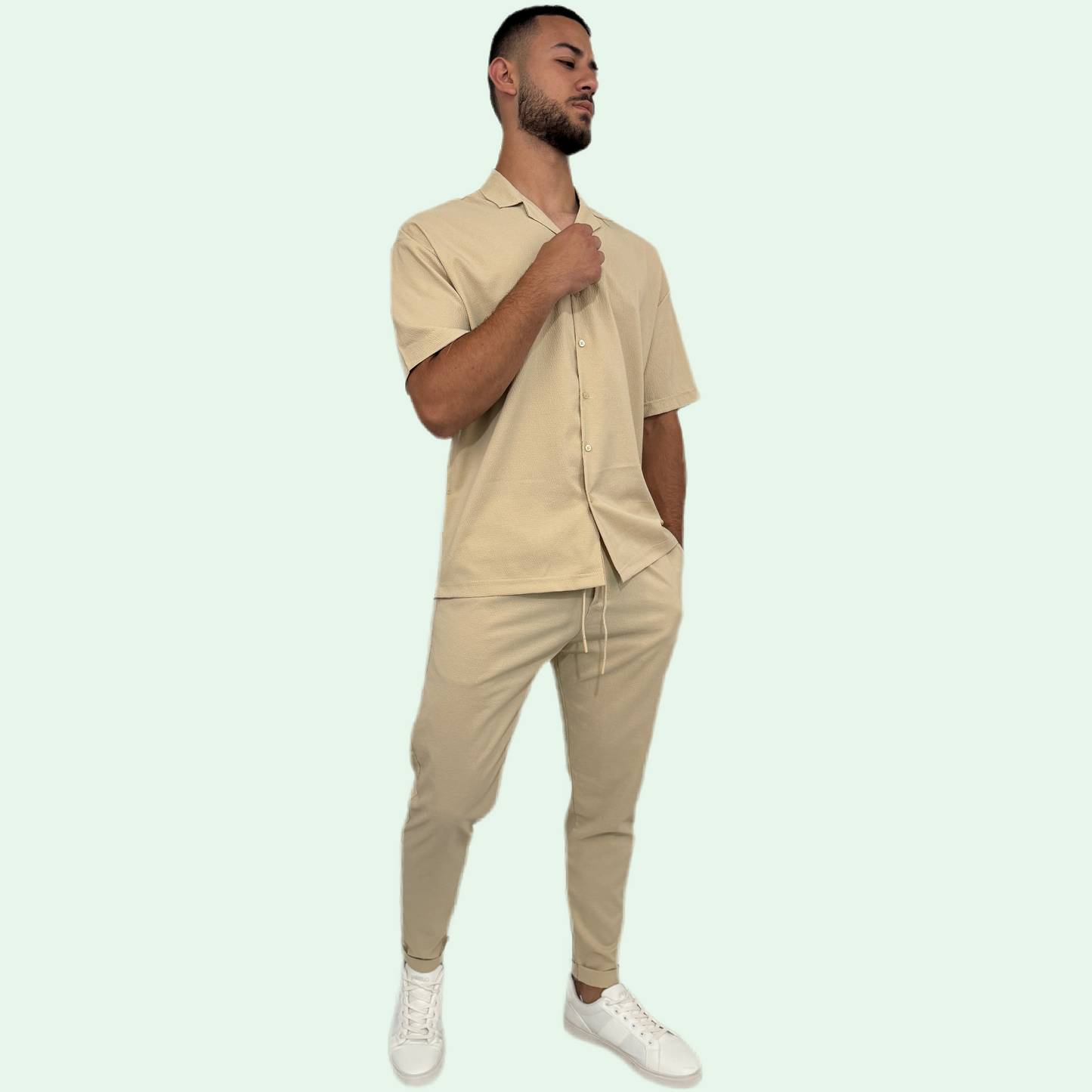 SILK SLIM TROUSERS SET