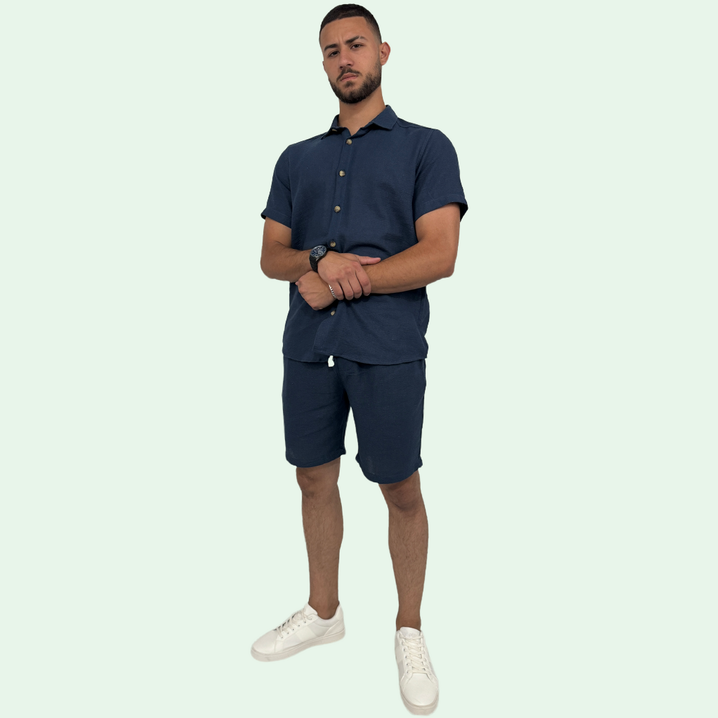 LINEN CROCHET SHORT SET