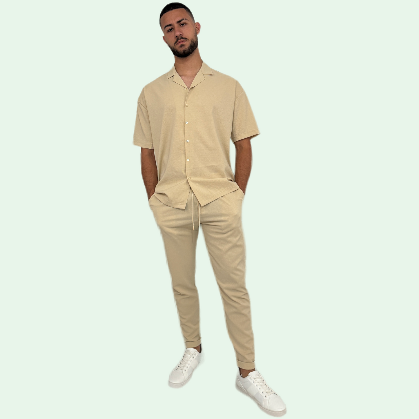 SILK SLIM TROUSERS SET