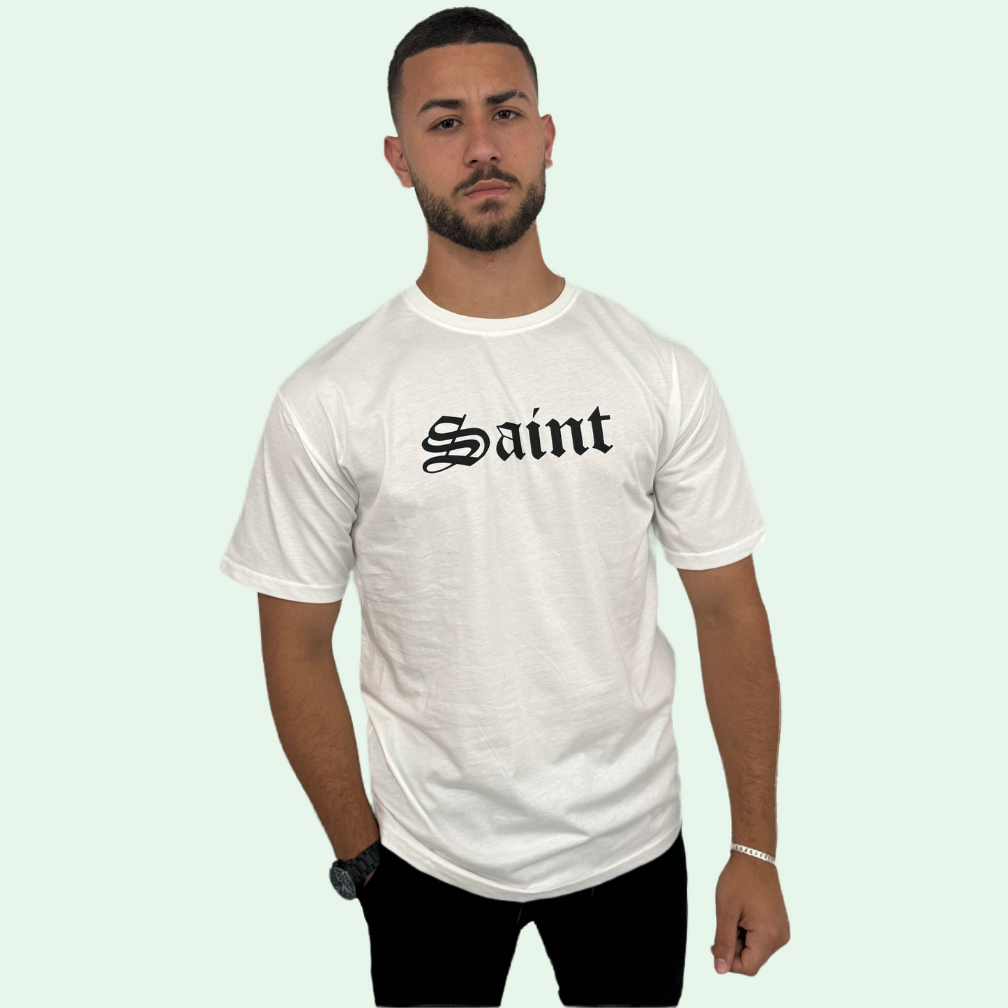 SAINT PRINTED T-SHIRT