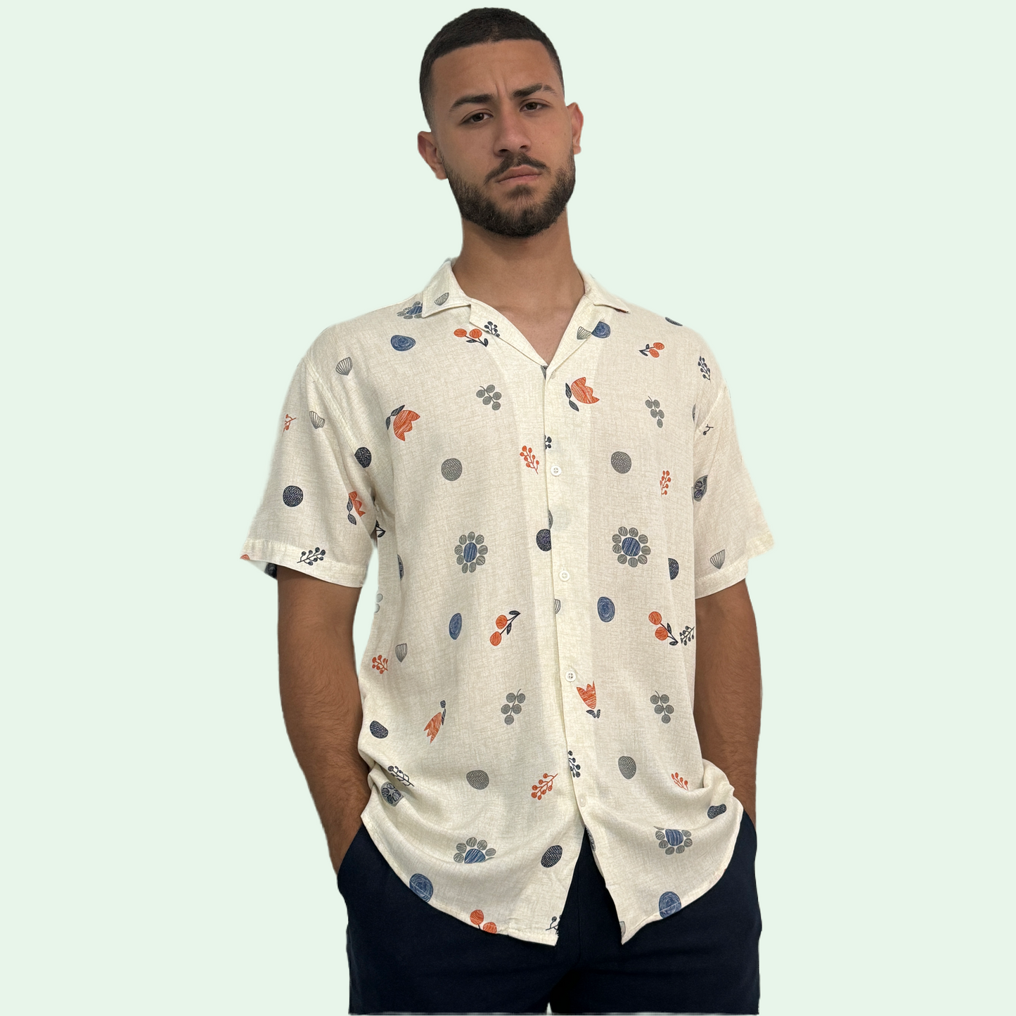 BEIGE PRINT SHIRT
