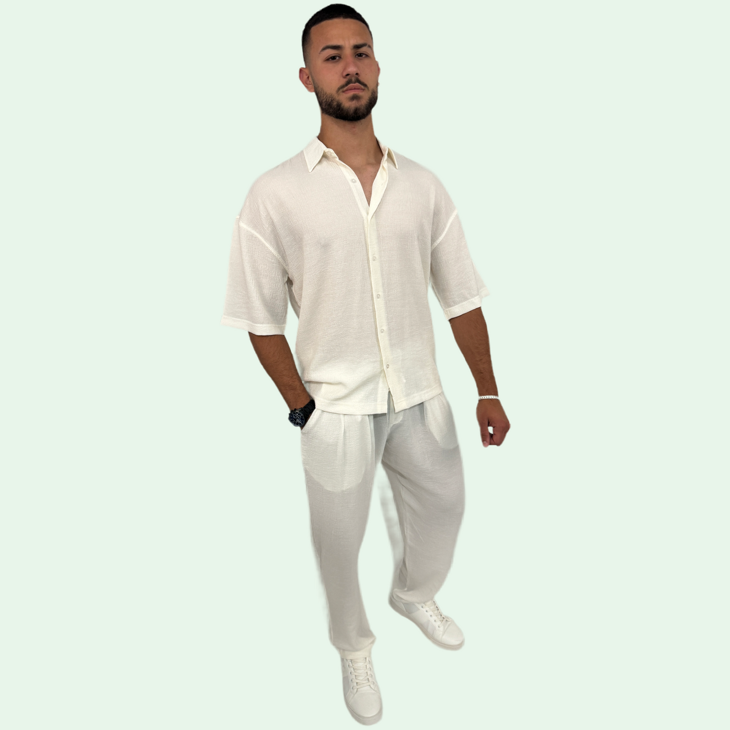 LINEN OVERSIZED TROUSERS SET