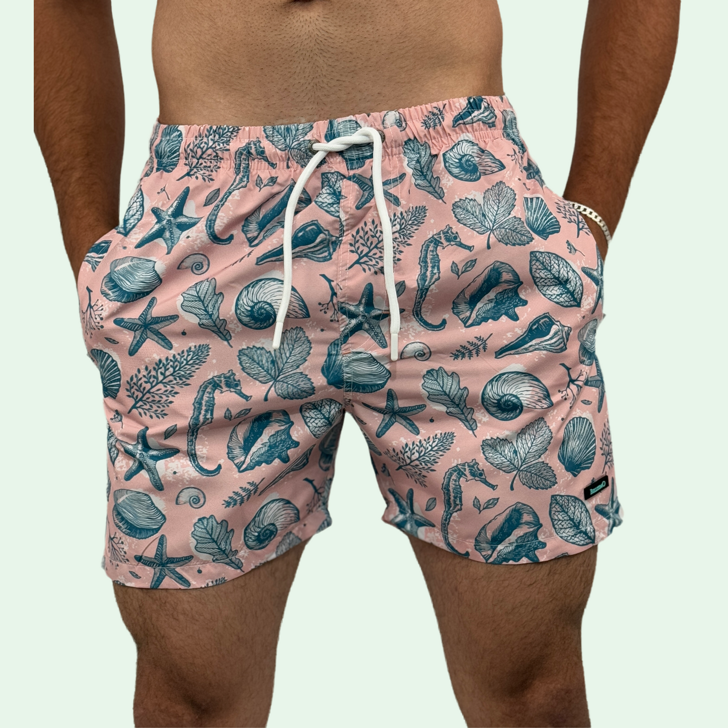SHELLFISH PRINT SWIMMING TRUNKS