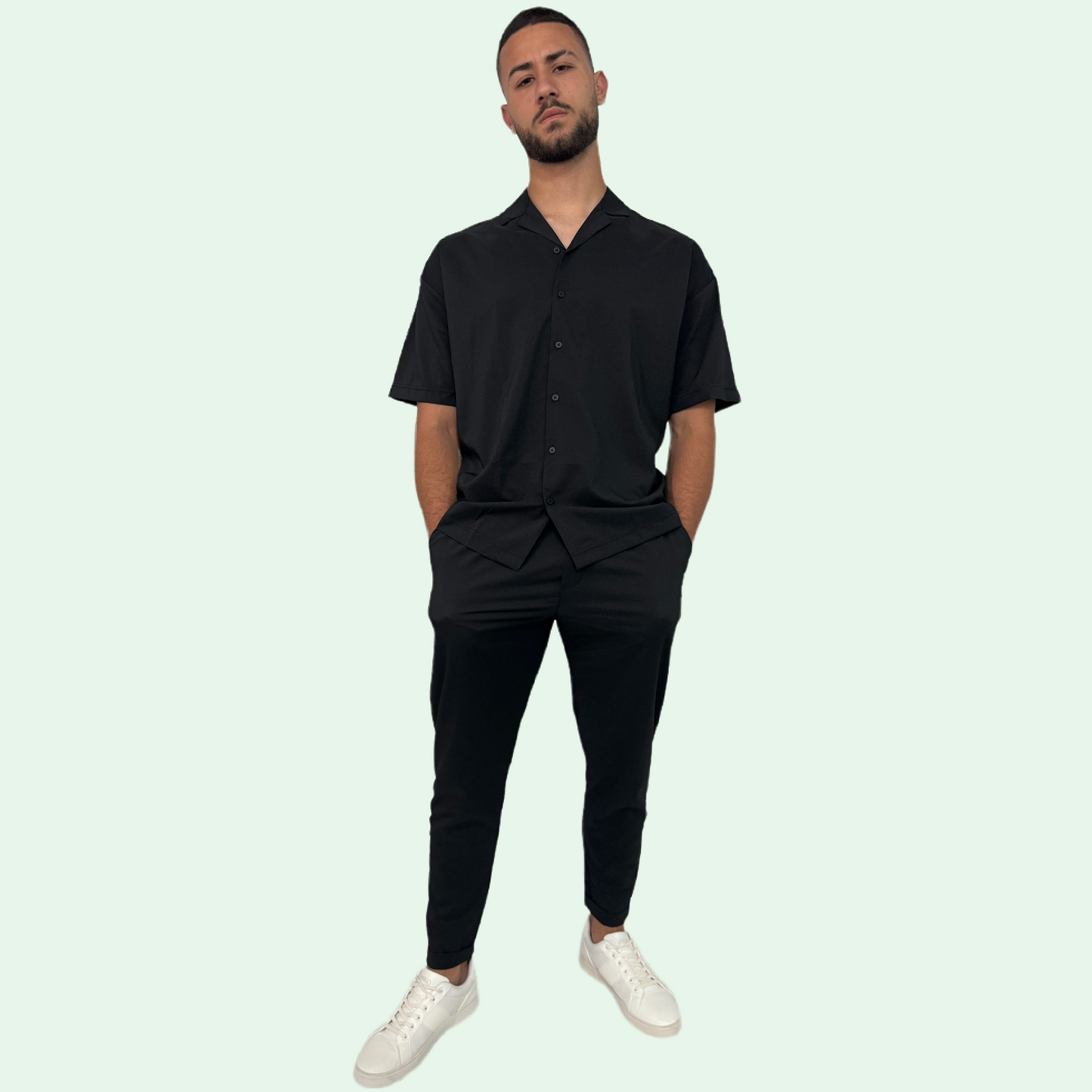 SILK SLIM TROUSERS SET