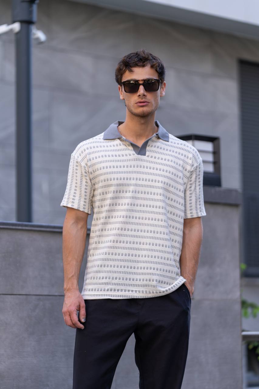 PATTERNED CROCHET POLO