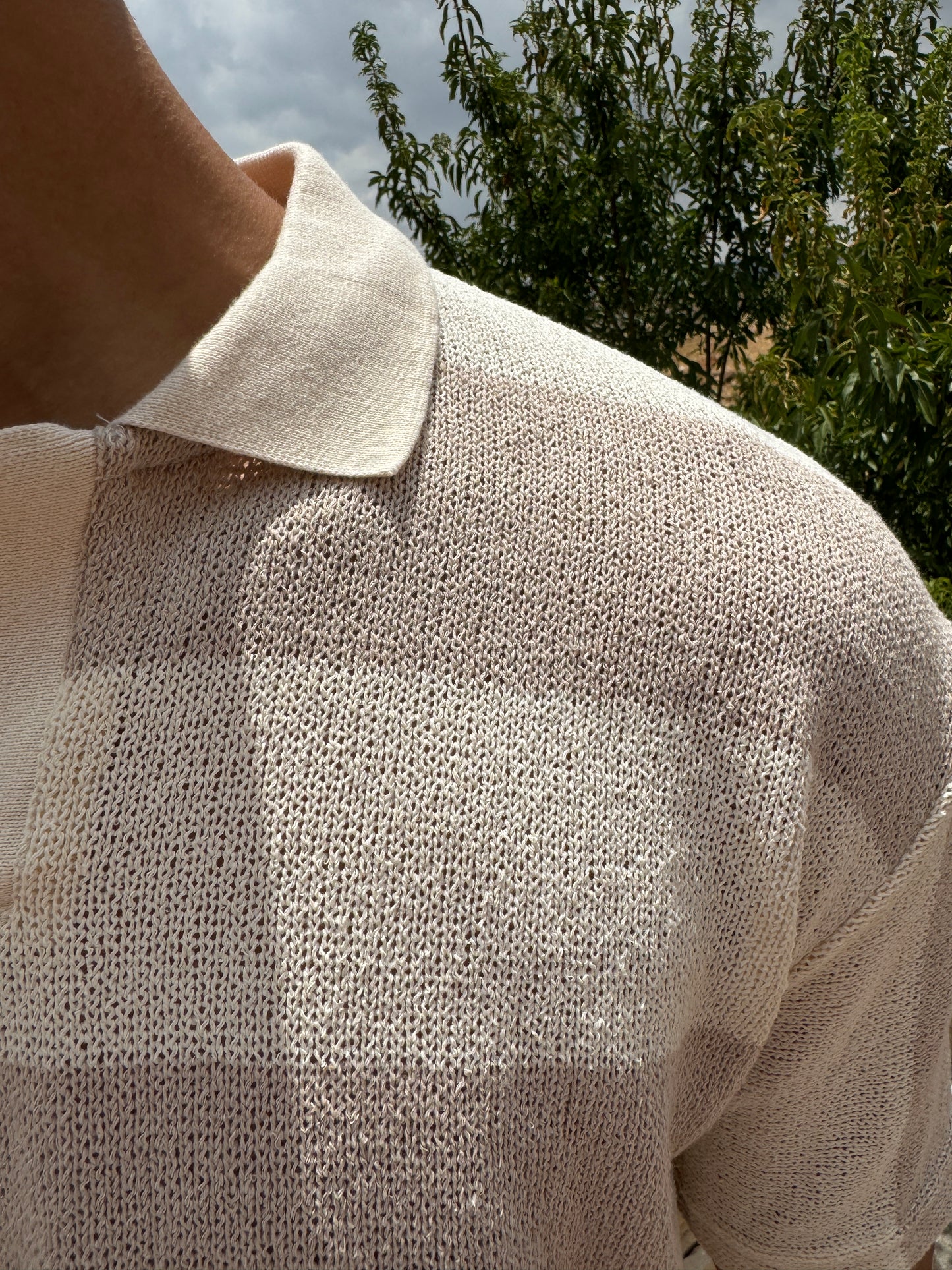 LINED CROCHET POLO