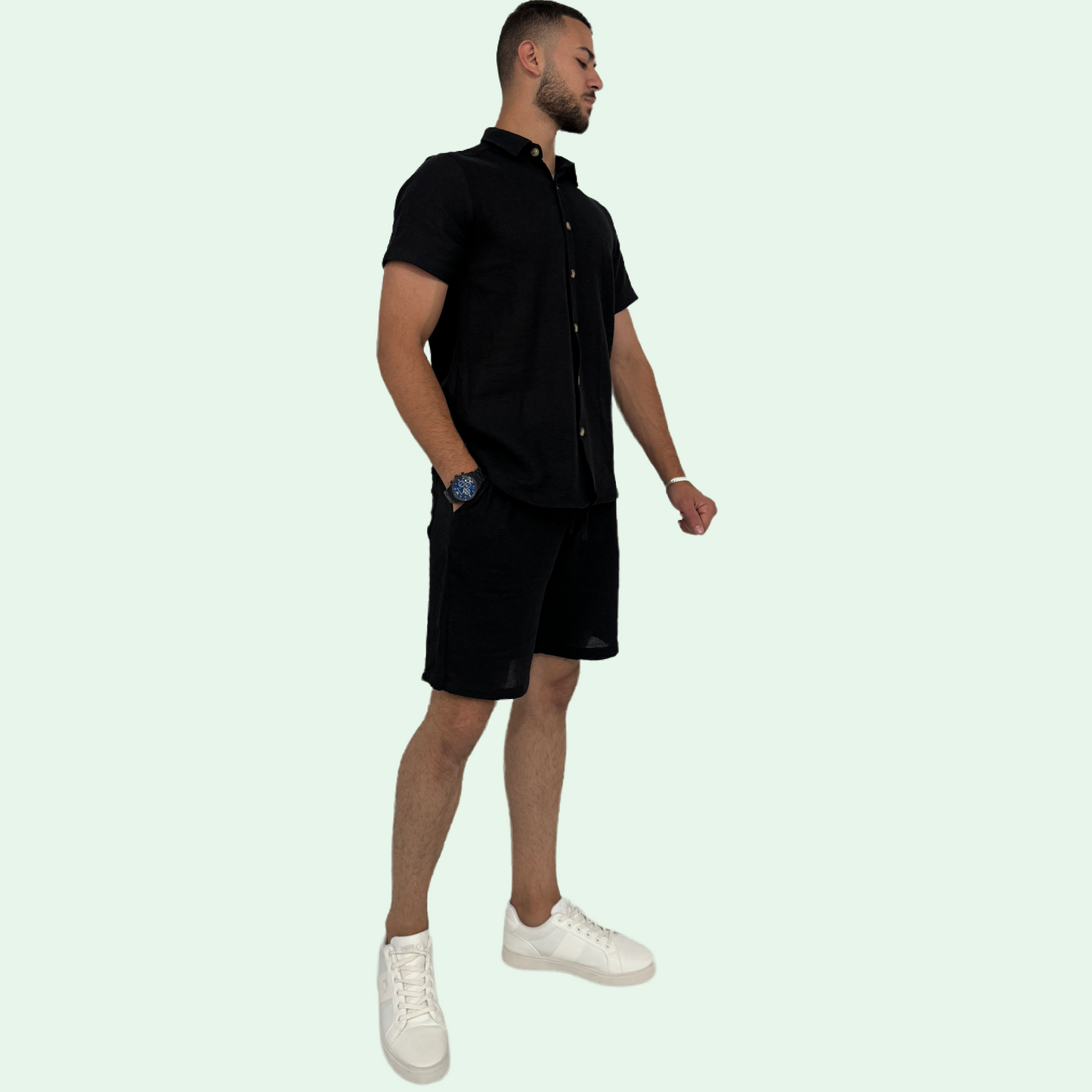 LINEN CROCHET SHORT SET