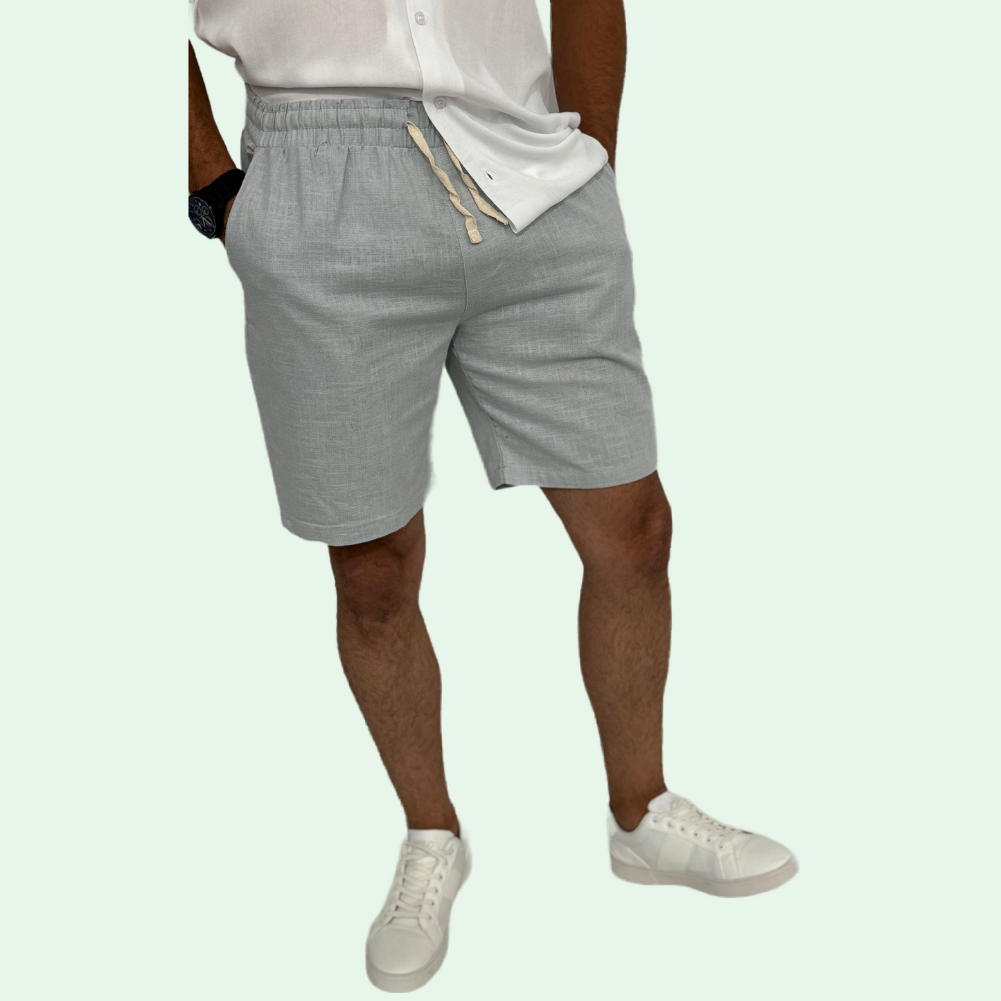 LINEN BERMUDA SHORTS