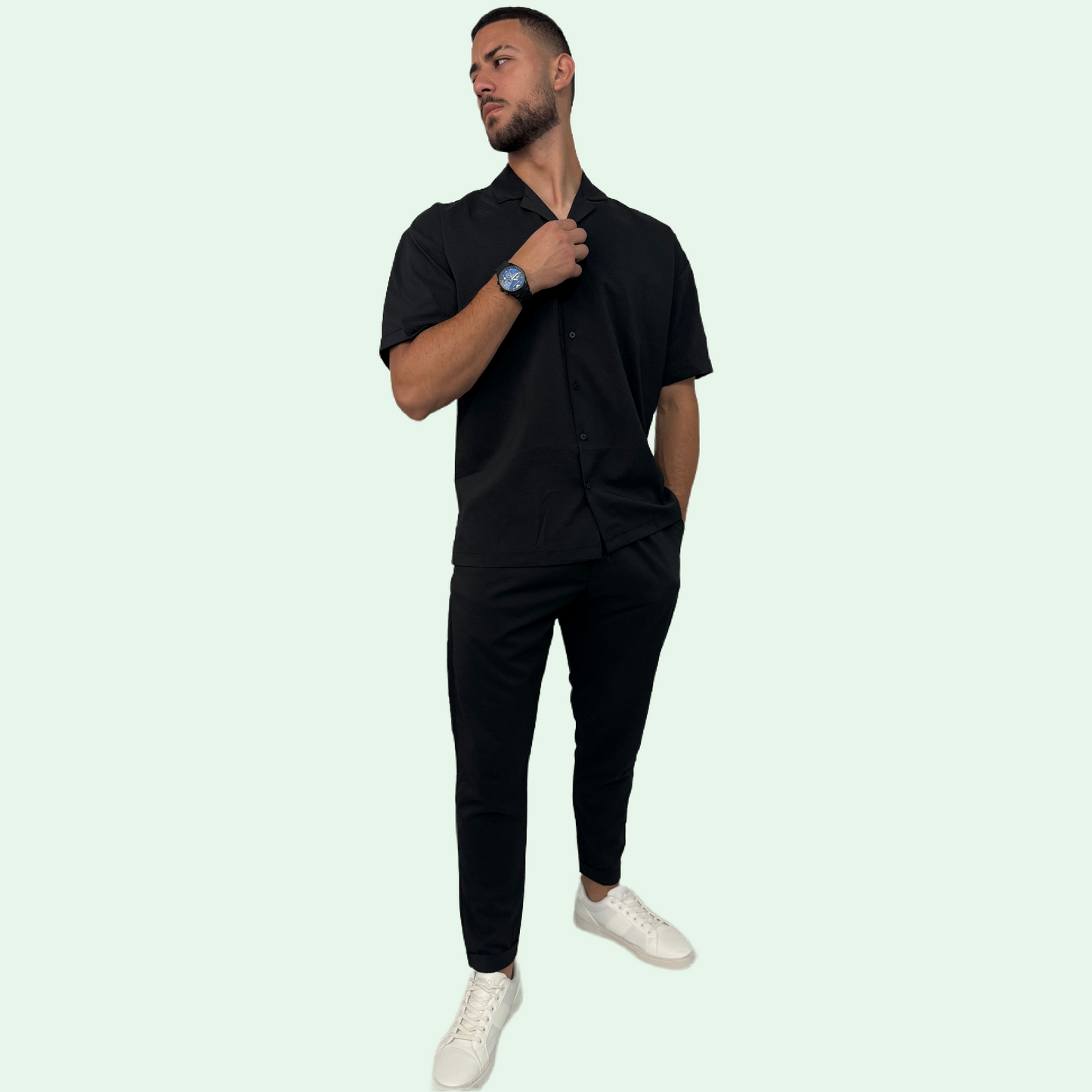 SILK SLIM TROUSERS SET
