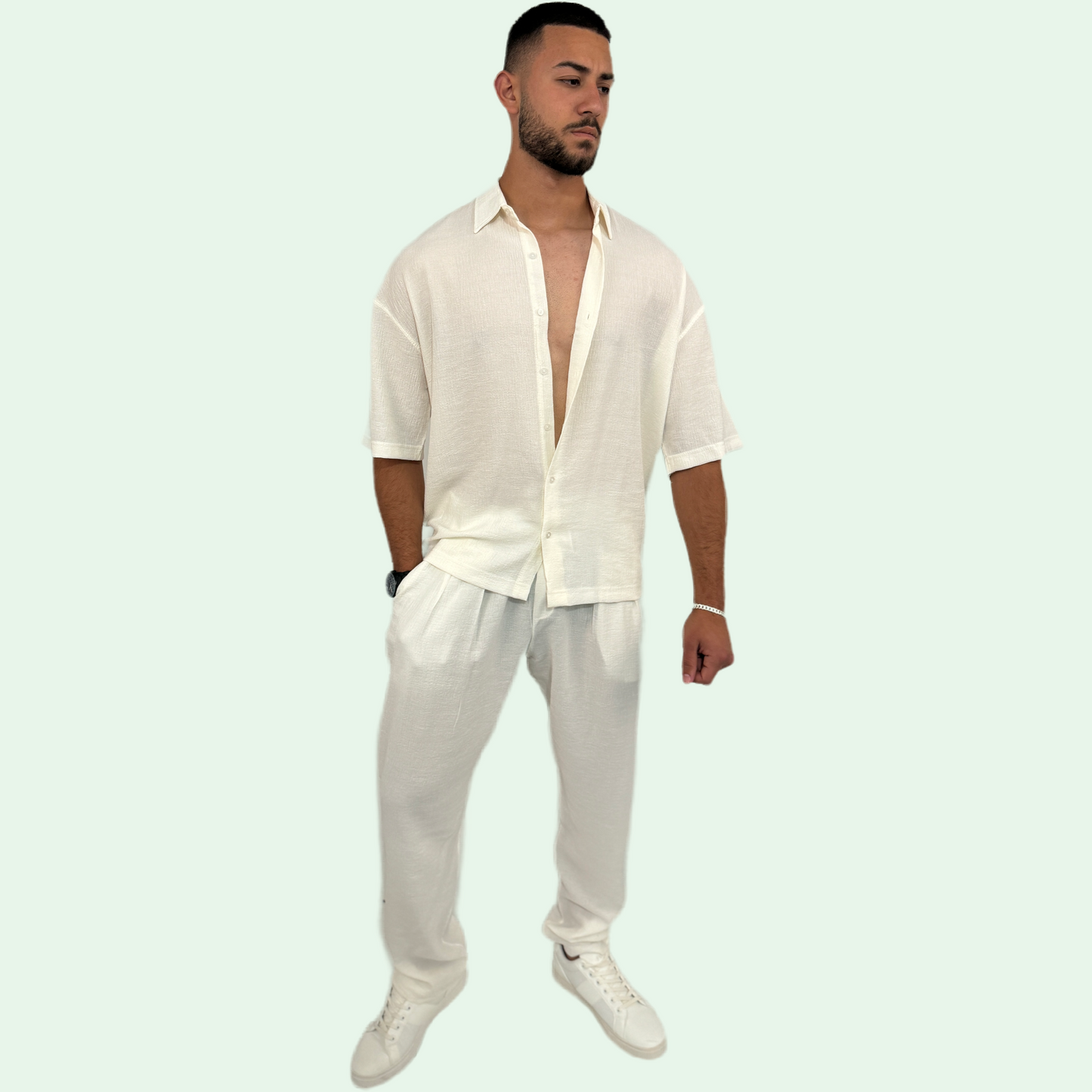 LINEN OVERSIZED TROUSERS SET