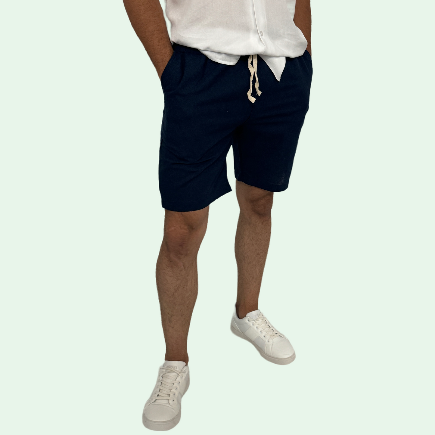 LINEN BERMUDA SHORTS