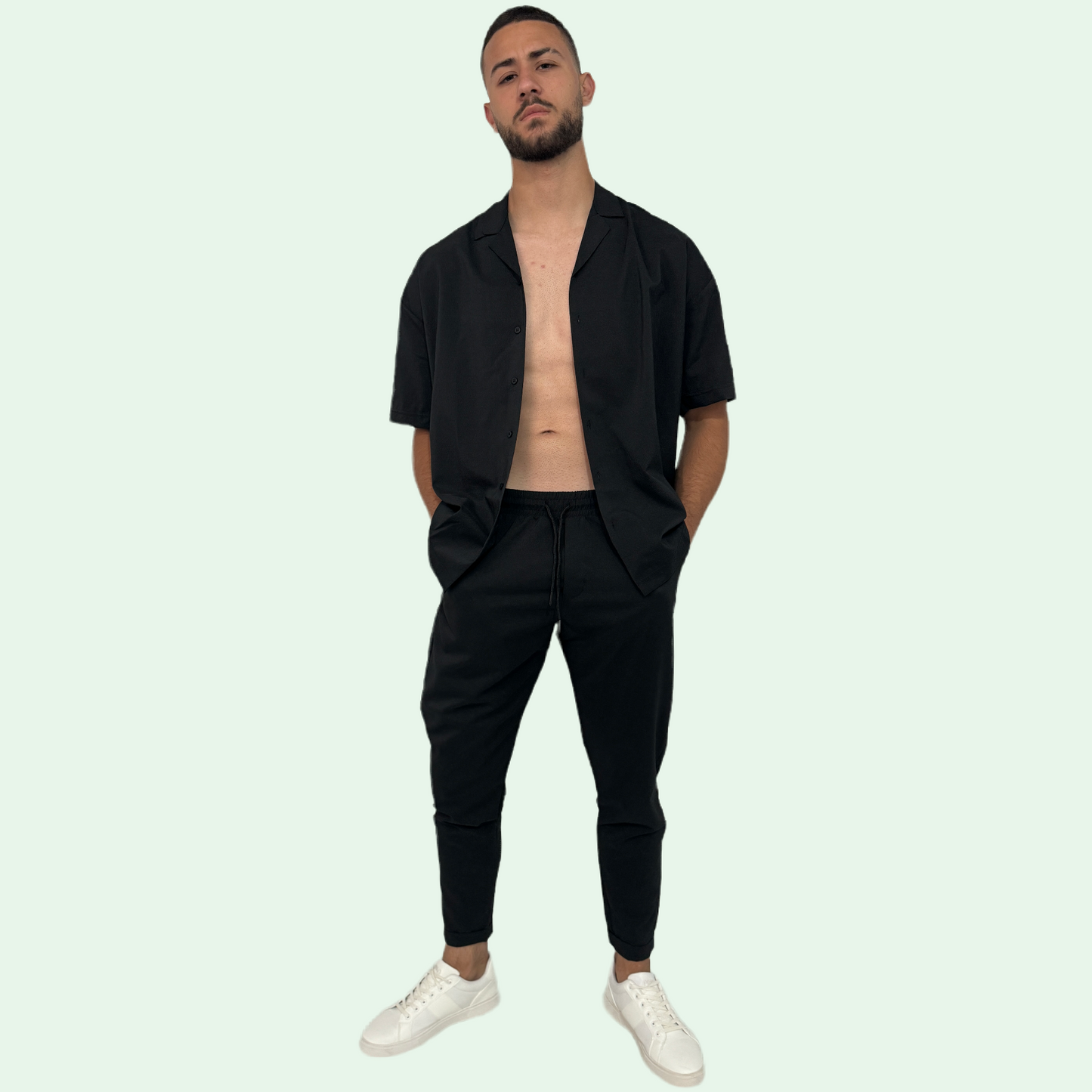 SILK SLIM TROUSERS SET