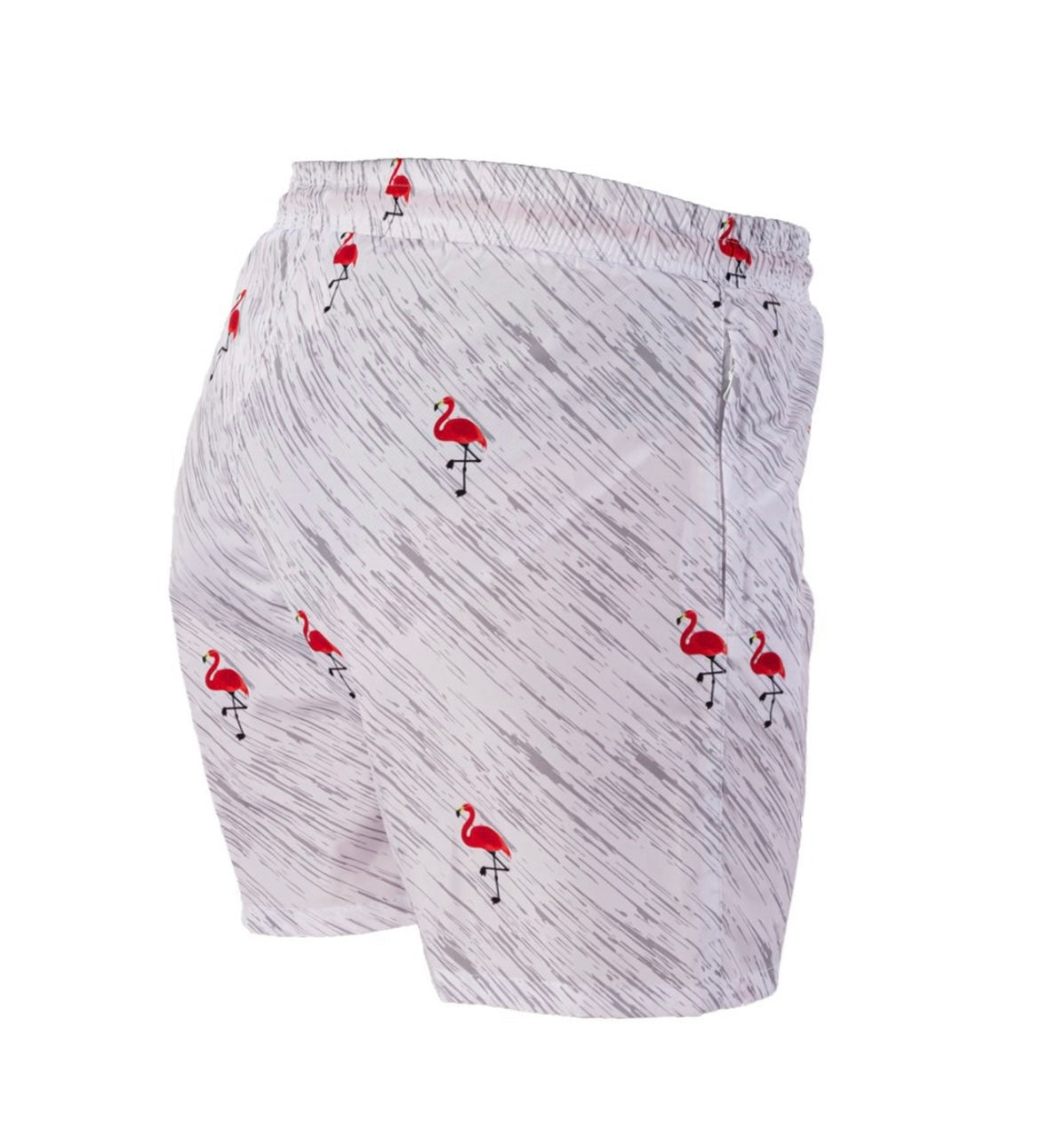 Flamenco White Swim Shorts