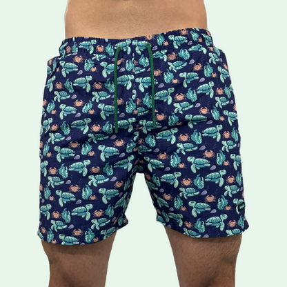TURTLE PRINT SWIMMING TRUNKS