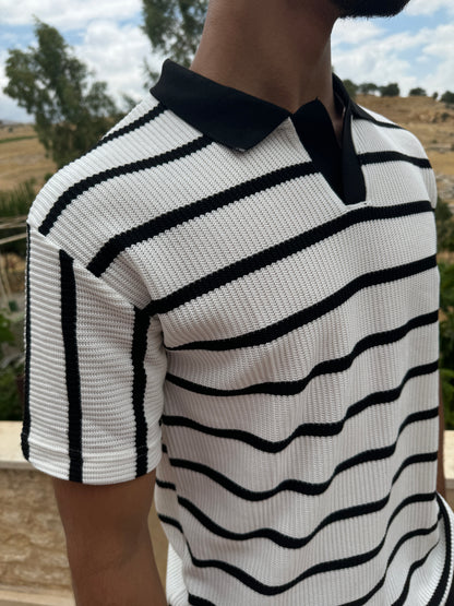 LINED CROCHET POLO
