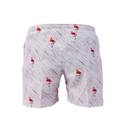 Flamenco White Swim Shorts